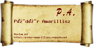 Pödör Amarillisz névjegykártya